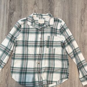 Aeropostale Green Plaid Button Down Shirt